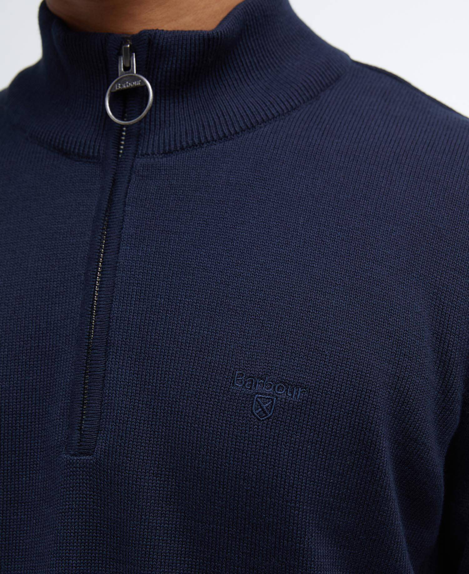 Barbour Cotton Half-Zip Jumper - Classic Navy MKN1074NY91_05detailc