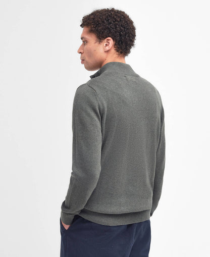 Barbour Cotton Half-Zip Jumper - Olive Marl MKN1074OL91_04back