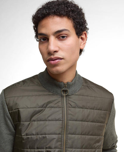 Barbour Essential Carn Quilted Jumper - Olive MKN1104OL51_05detaila