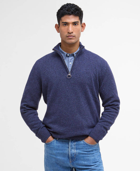 Barbour Essential Tisbury Half-Zip Jumper - Deep Blue MKN1187BL91_01front