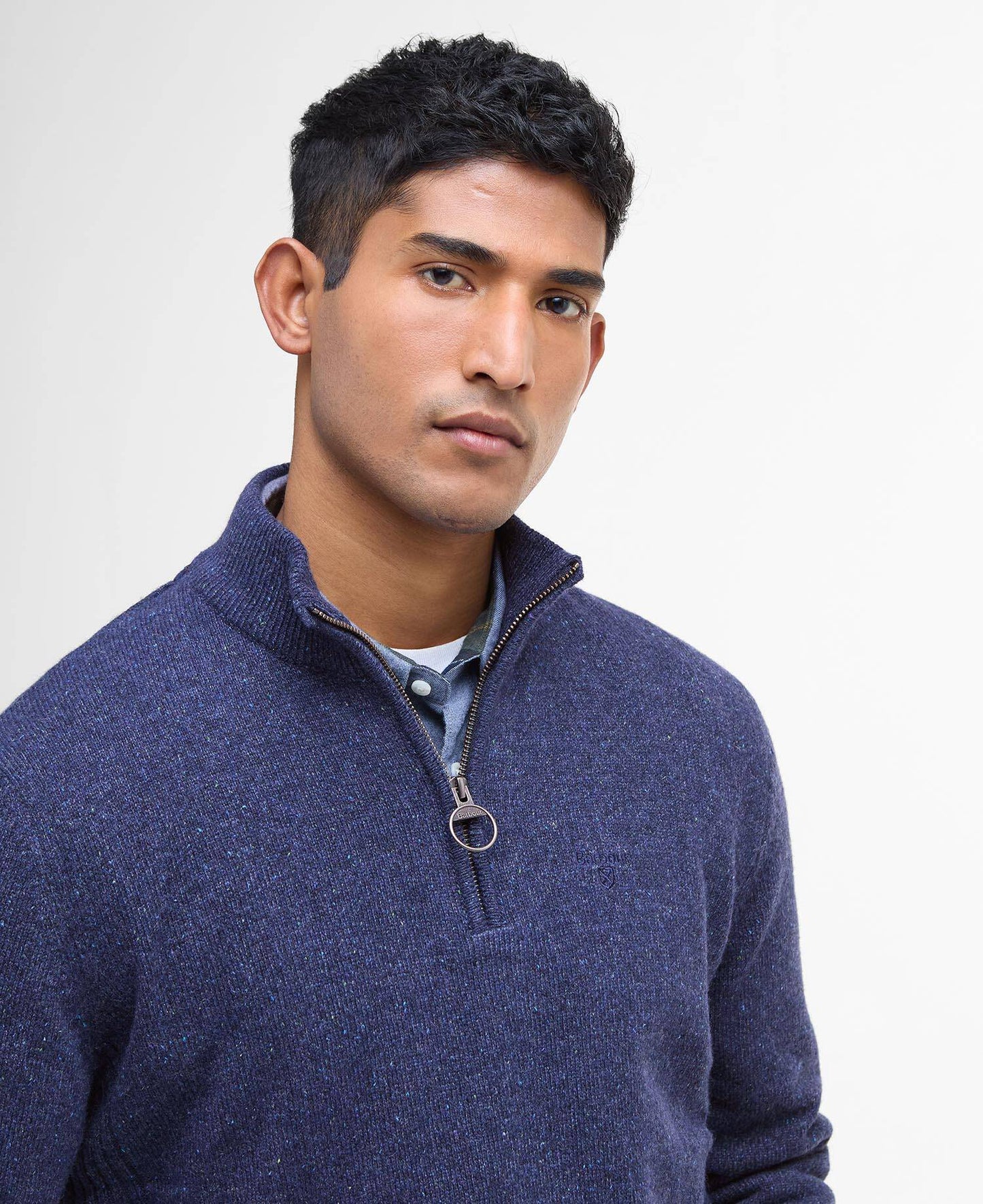Barbour Essential Tisbury Half-Zip Jumper - Deep Blue MKN1187BL91_05detaila