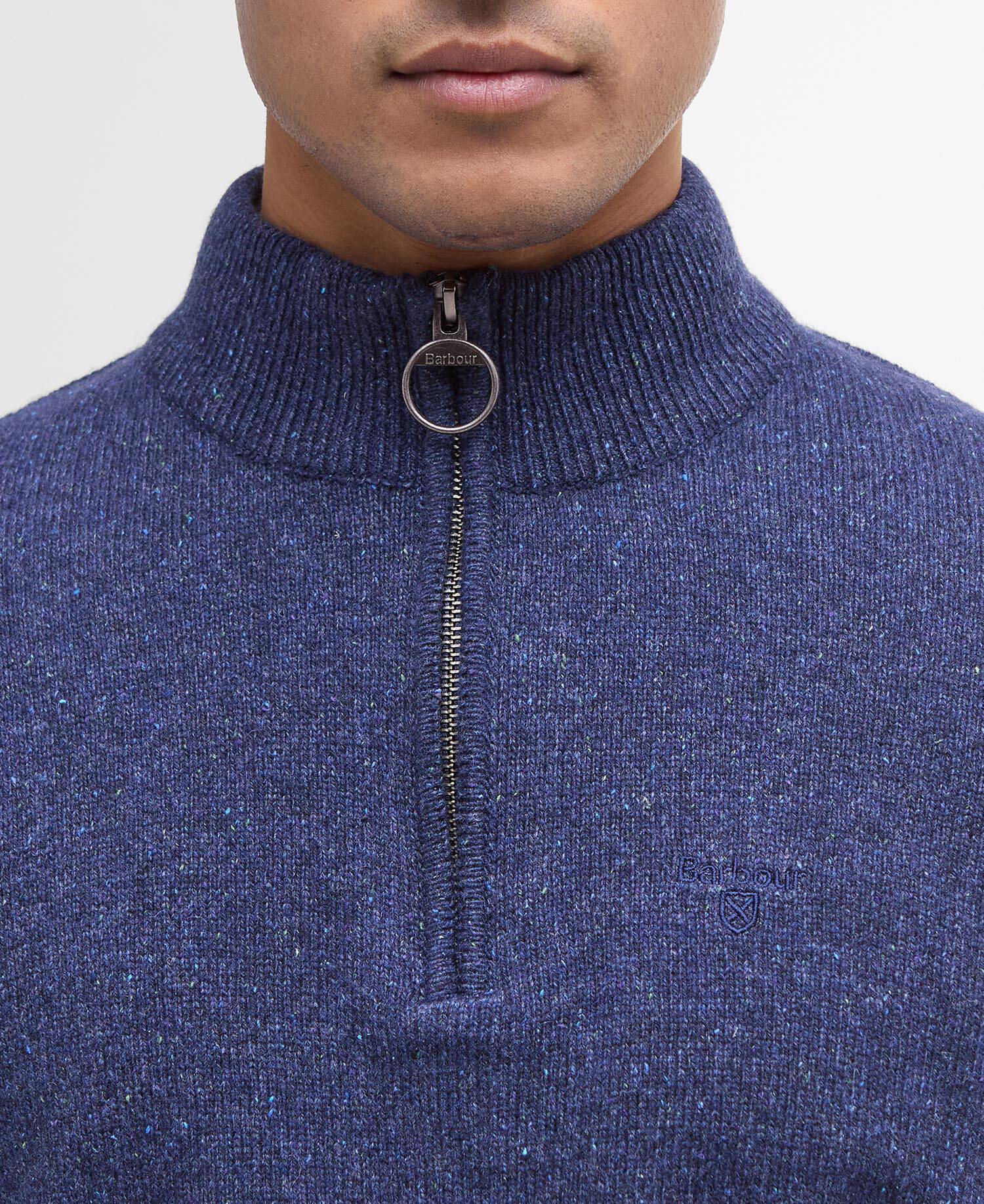 Barbour Essential Tisbury Half-Zip Jumper - Deep Blue MKN1187BL91_05detailb
