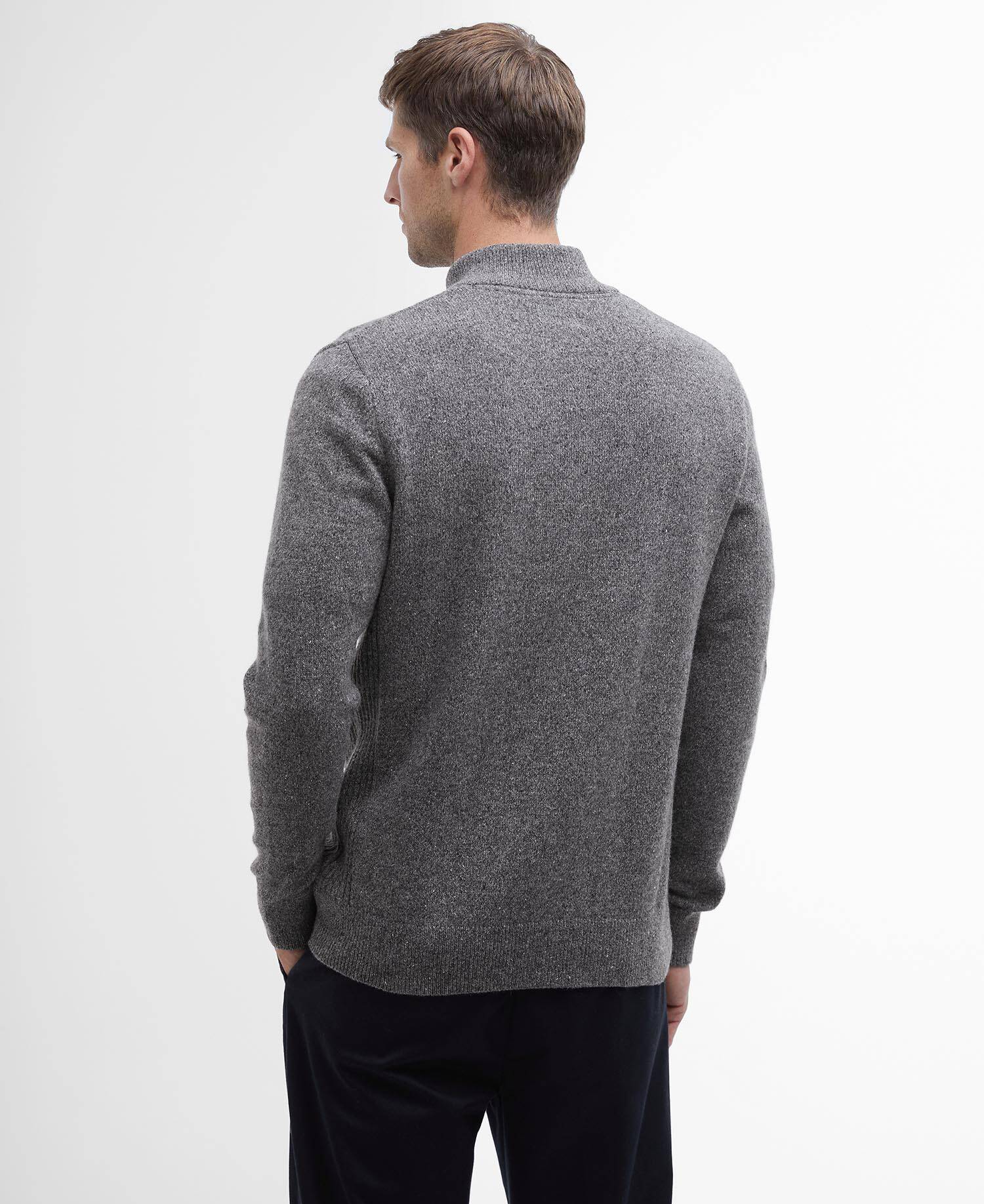 Barbour Essential Tisbury Half-Zip Jumper - Grey MKN1187GY12_04back