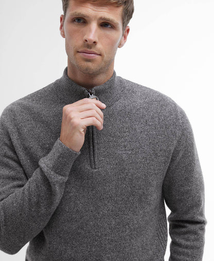 Barbour Essential Tisbury Half-Zip Jumper - Grey MKN1187GY12_05detaila