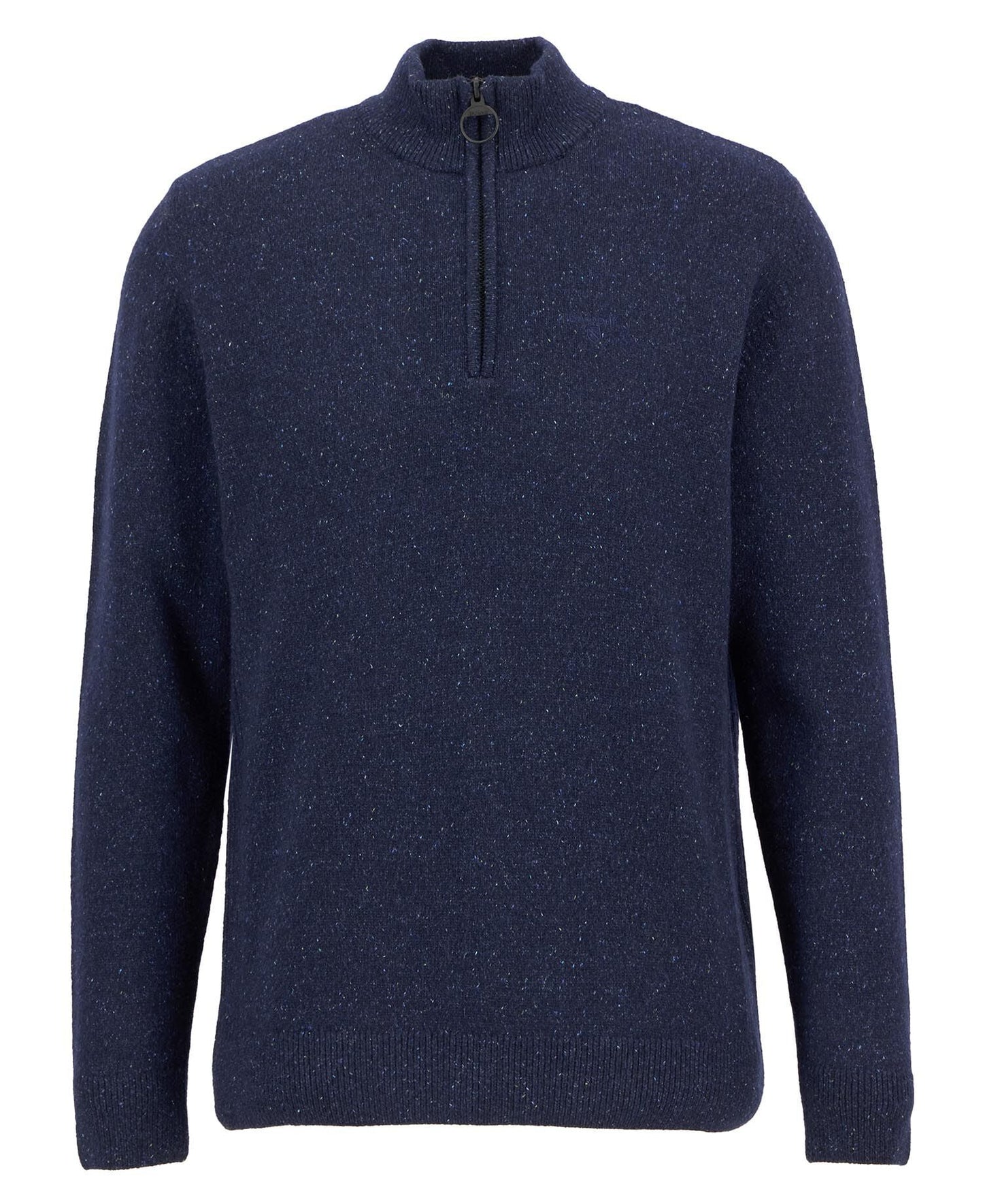 Barbour Essential Tisbury Quarter Zip Jumper in Navy - flat