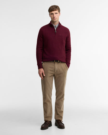 Barbour Essential Tisbury Quarter-Zip Jumper - Ruby MKN1187RE53_03getthelook