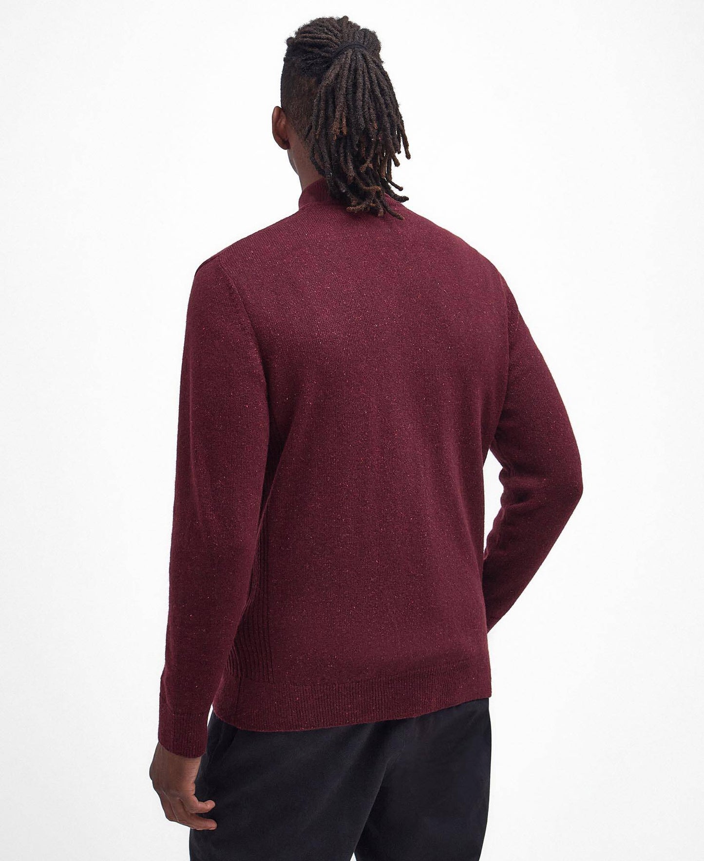 Barbour Essential Tisbury Half-Zip Jumper - Ruby MKN1187RE53_04back