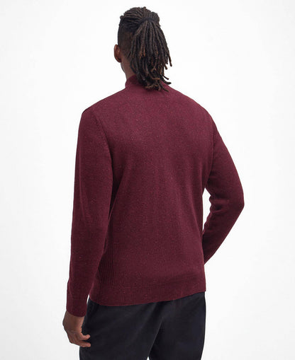 Barbour Essential Tisbury Half-Zip Jumper - Ruby MKN1187RE53_04back