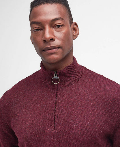 Barbour Essential Tisbury Half-Zip Jumper - Ruby MKN1187RE53_05detaila