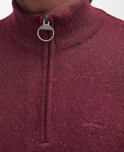 Barbour Essential Tisbury Half-Zip Jumper - Ruby MKN1187RE53_05detailb