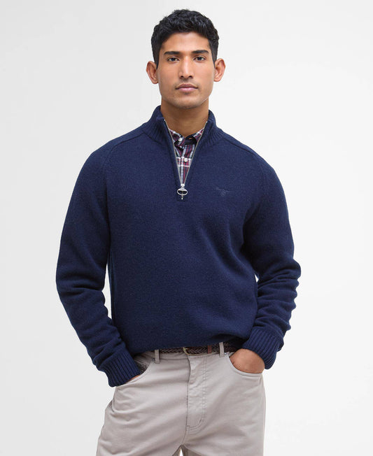 Barbour Grangetown Half-Zip Jumper - Navy MKN1653NY91_01front