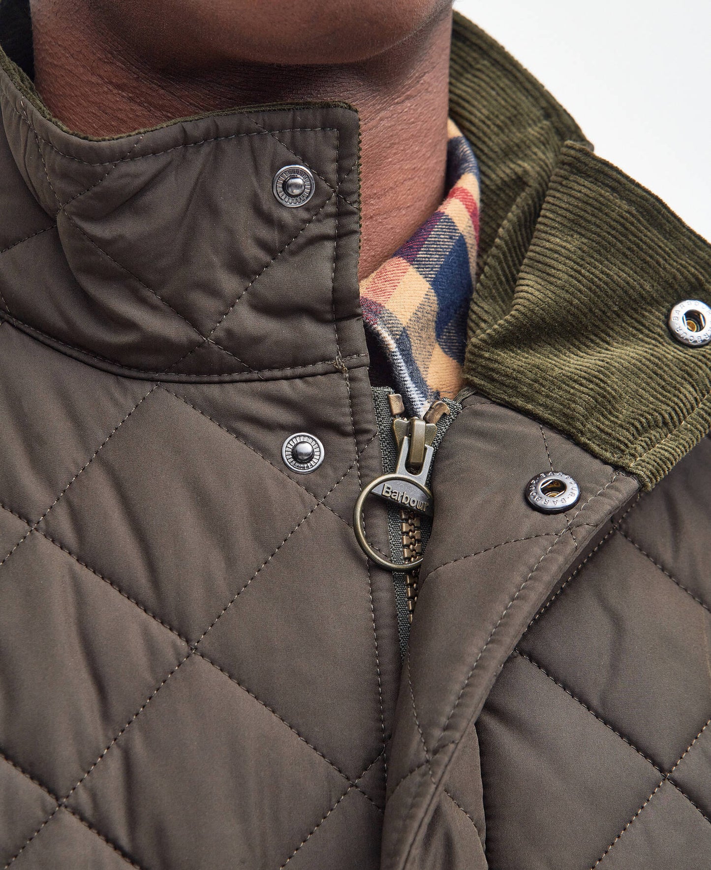 Barbour Chelsea Sportsquilt Jacket - Olive MQU0006OL51_05detaile