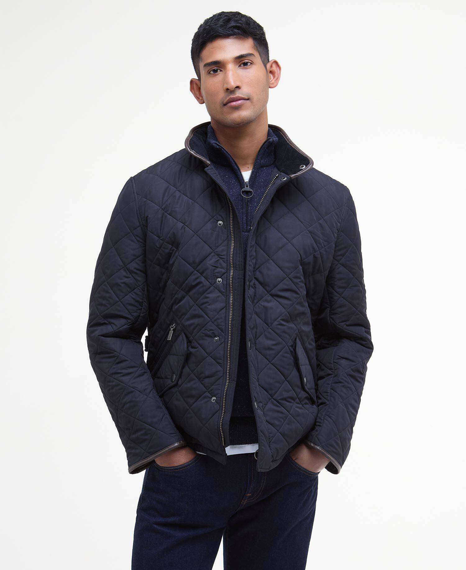 Barbour Powell Quilted Jacket - Classic Navy MQU0281NY71_01front