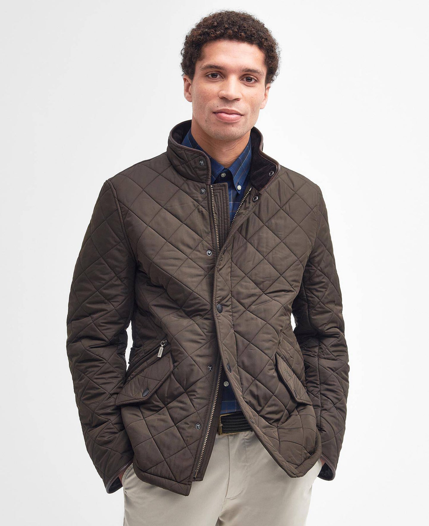 Barbour Powell Quilted Jacket - Olive MQU0281OL51_01front