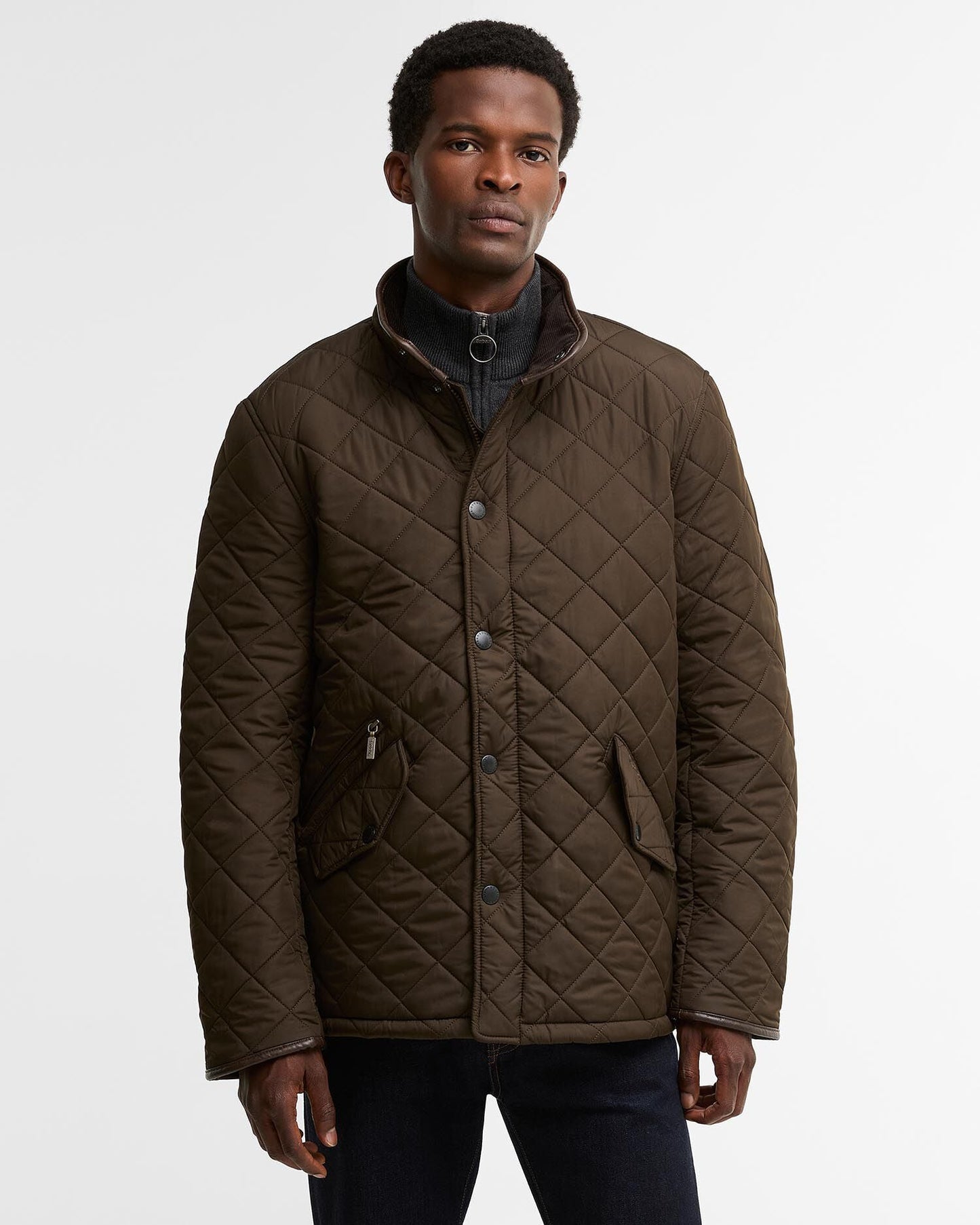 Barbour Powell Quilted Jacket Olive - front