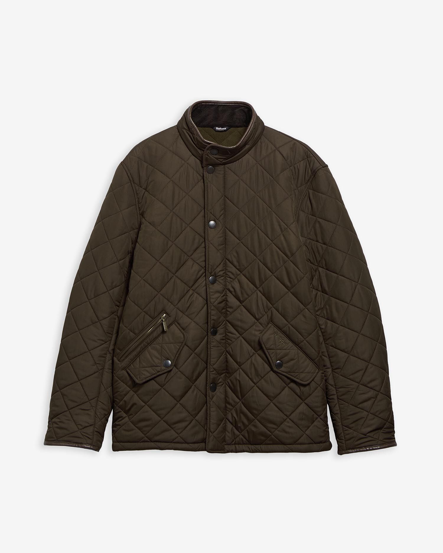 Barbour Powell Quilted Jacket Olive - flat