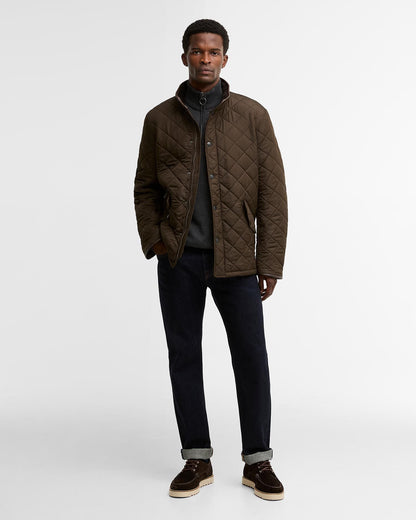 Barbour Powell Quilted Jacket Olive - styled