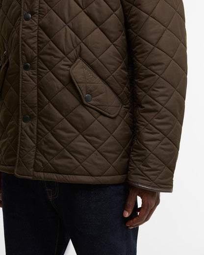 Barbour Powell Quilted Jacket Olive - detail