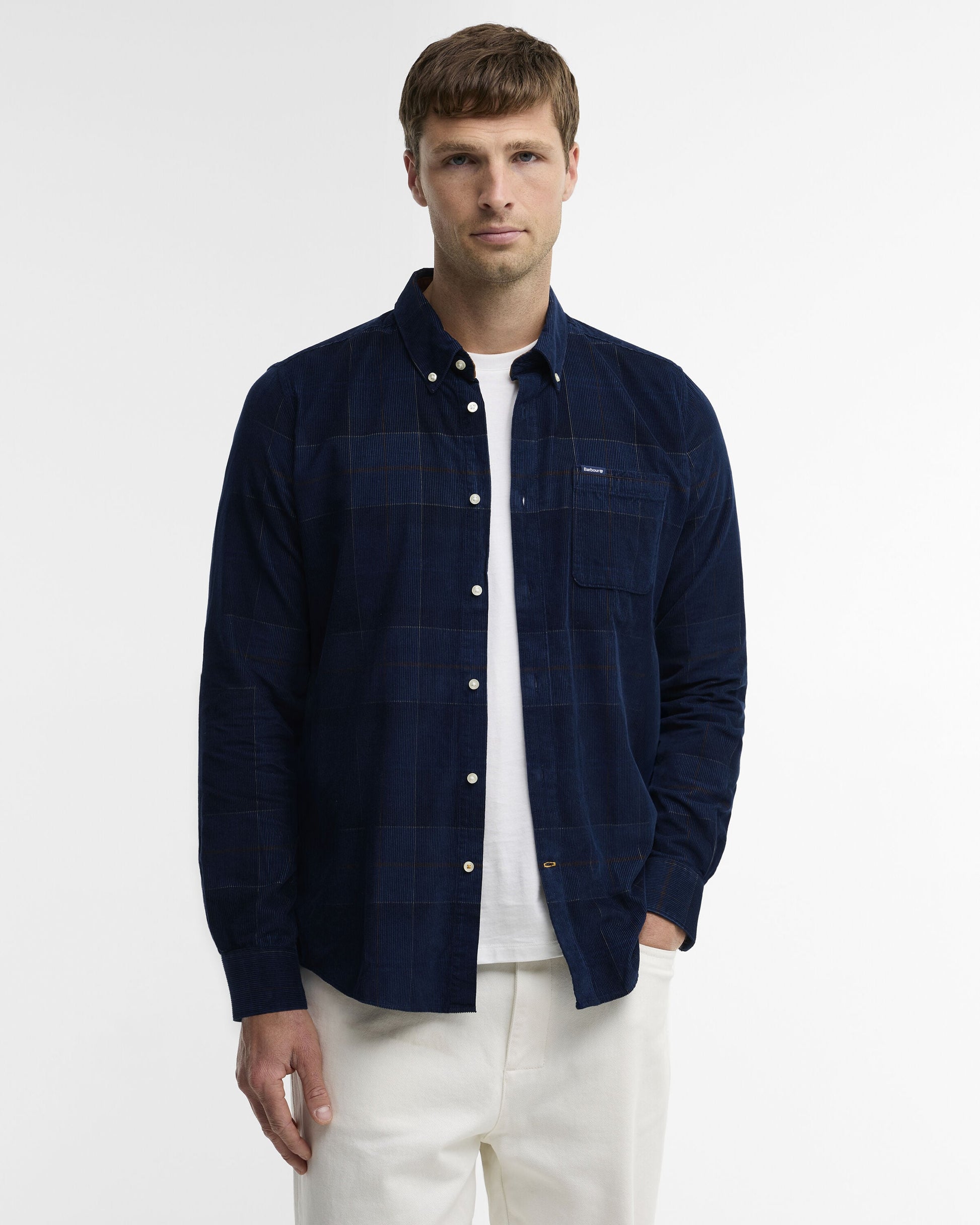 Barbour Blair Tailored Long-Sleeved Shirt in Midnight Tartan - front