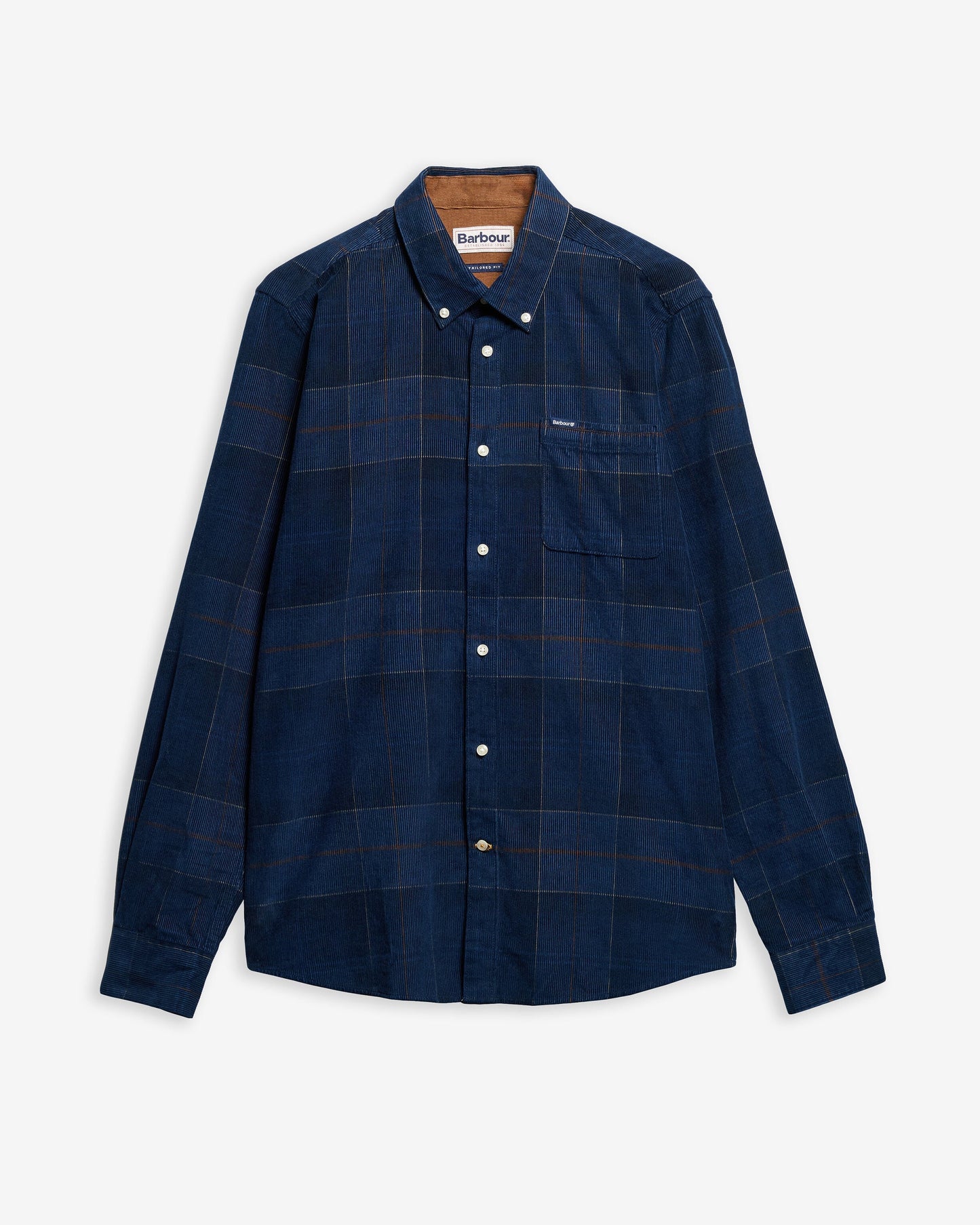 Barbour Blair Tailored Long-Sleeved Shirt in Midnight Tartan - flat