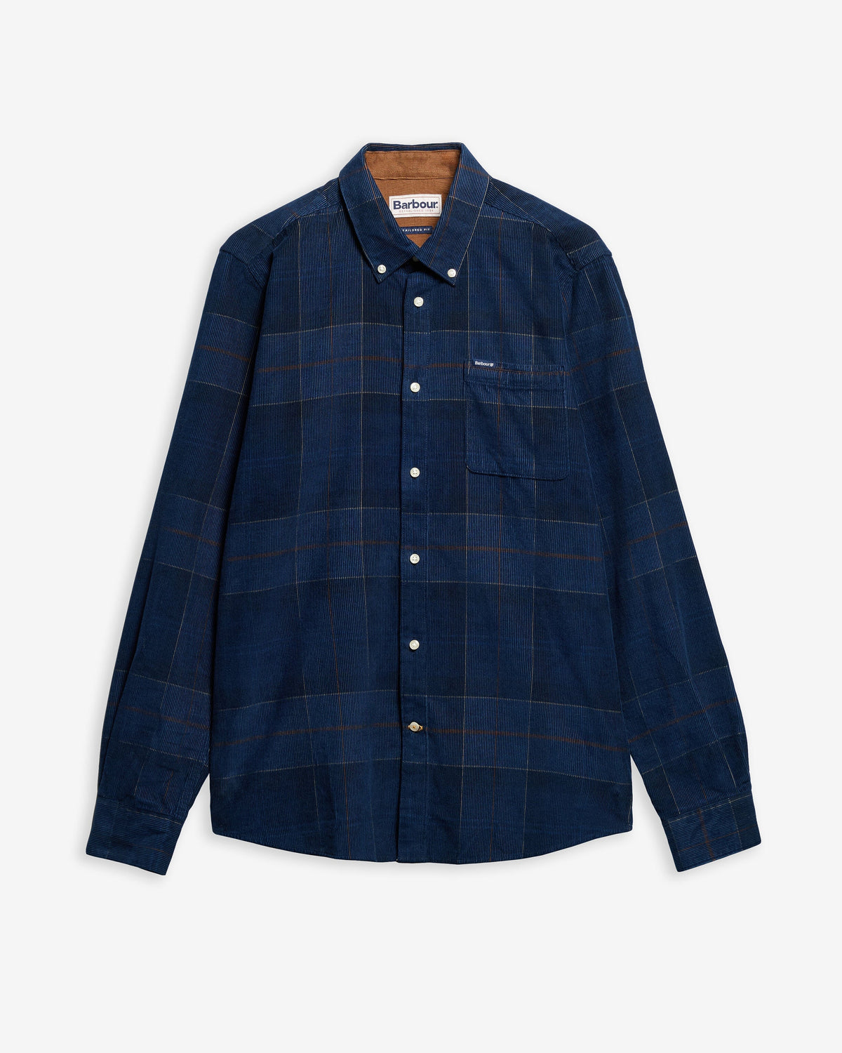 Barbour Blair Tailored Long-Sleeved Shirt in Midnight Tartan - flat
