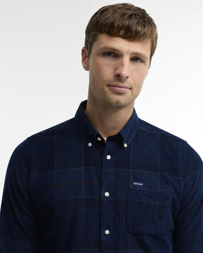Barbour Blair Tailored Long-Sleeved Shirt in Midnight Tartan - detail