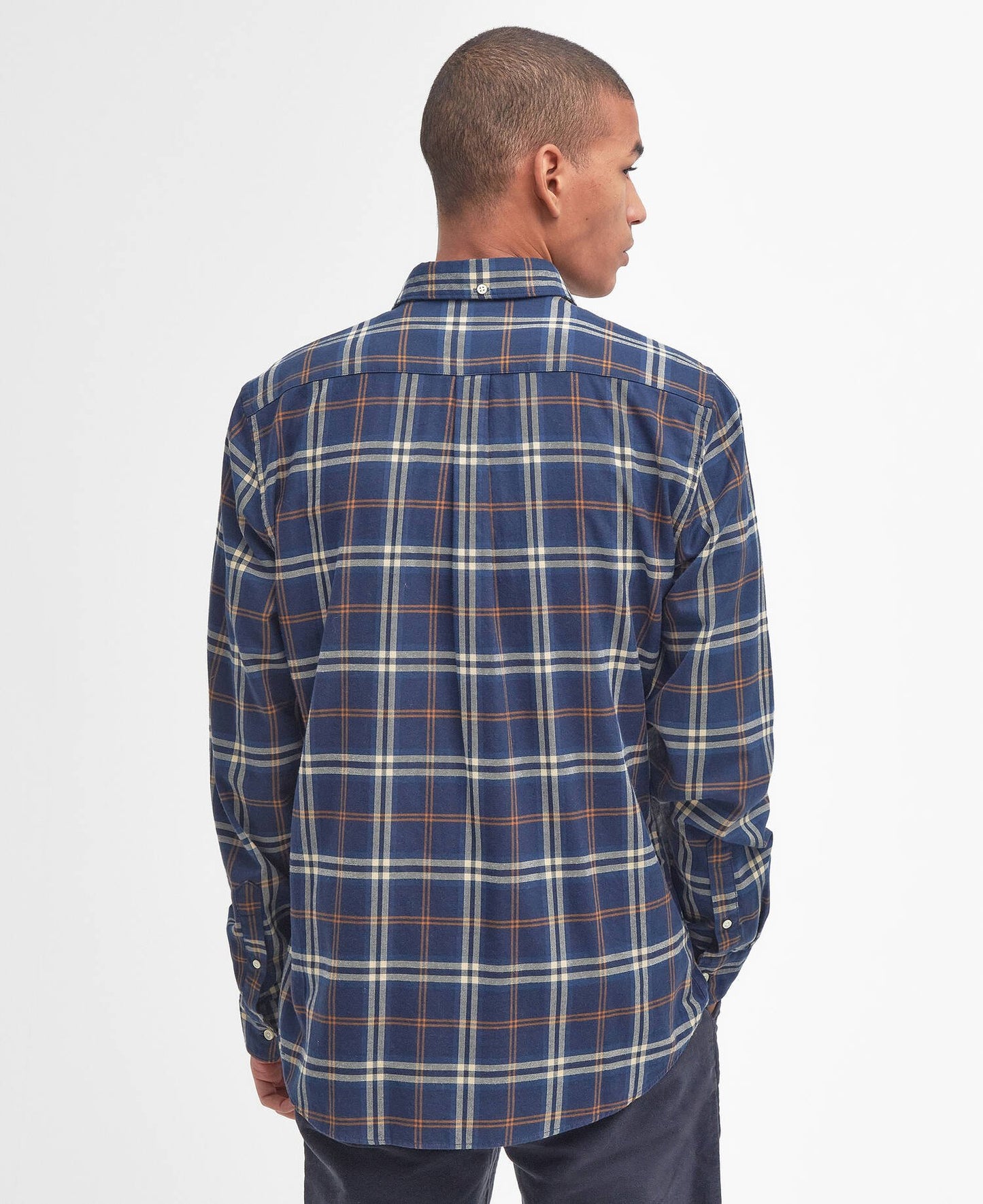 Barbour Crossfell Tailored Long-Sleeved Shirt - Classic Blue MSH4995BL33_04back