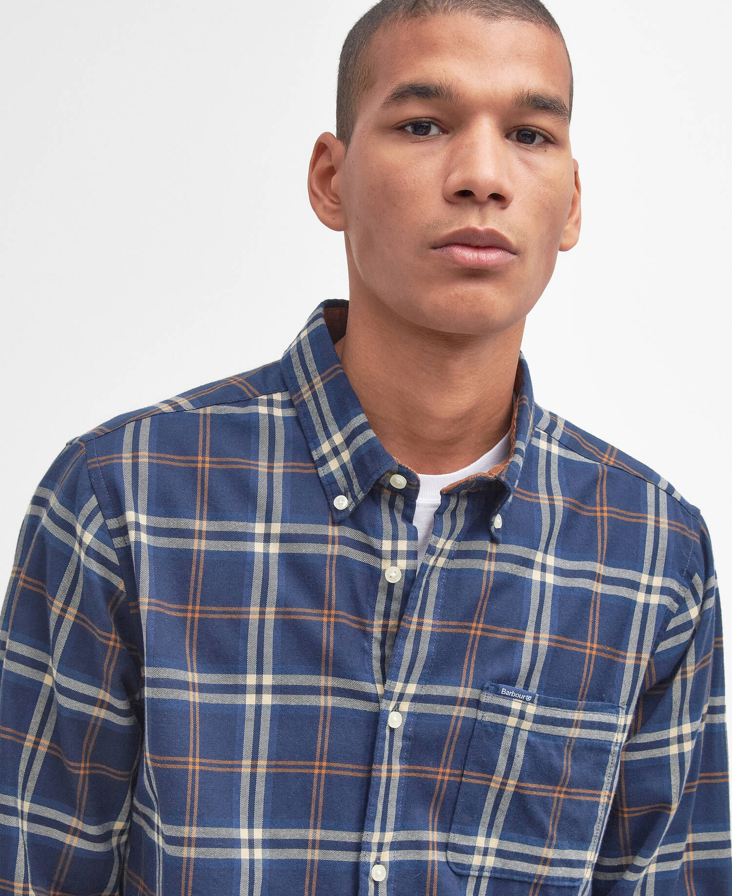 Barbour Crossfell Tailored Long-Sleeved Shirt - Classic Blue MSH4995BL33_05detaila