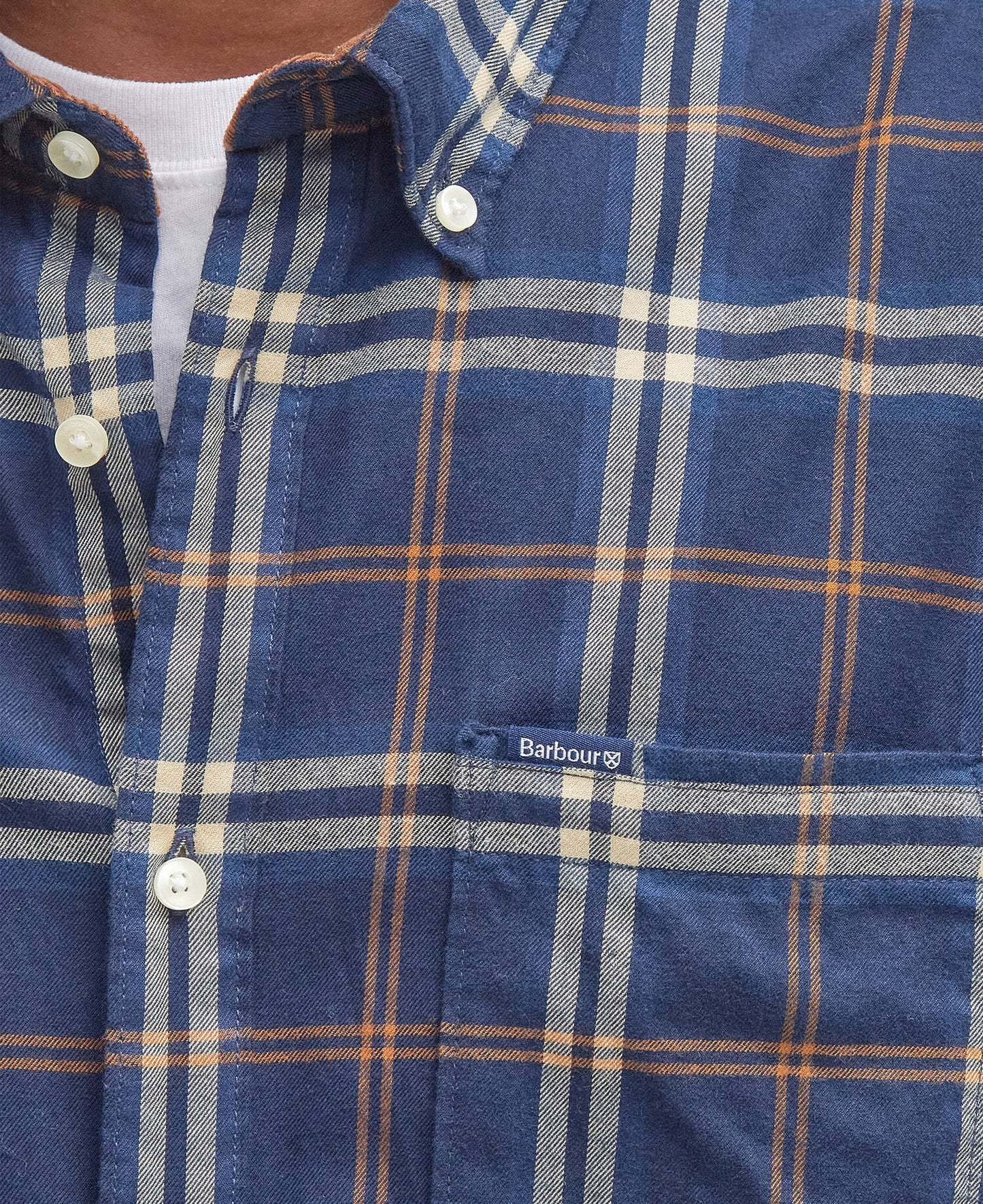Barbour Crossfell Tailored Long-Sleeved Shirt - Classic Blue MSH4995BL33_05detailc