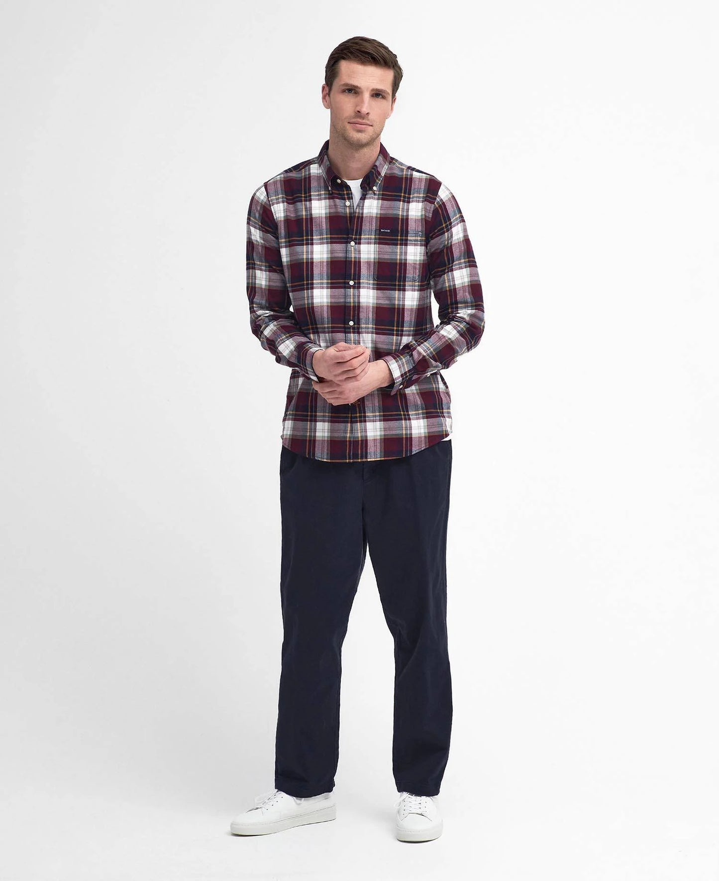 Barbour Crossfell Tailored Long-Sleeved Shirt - Merlot MSH4995RE94_03getthelook
