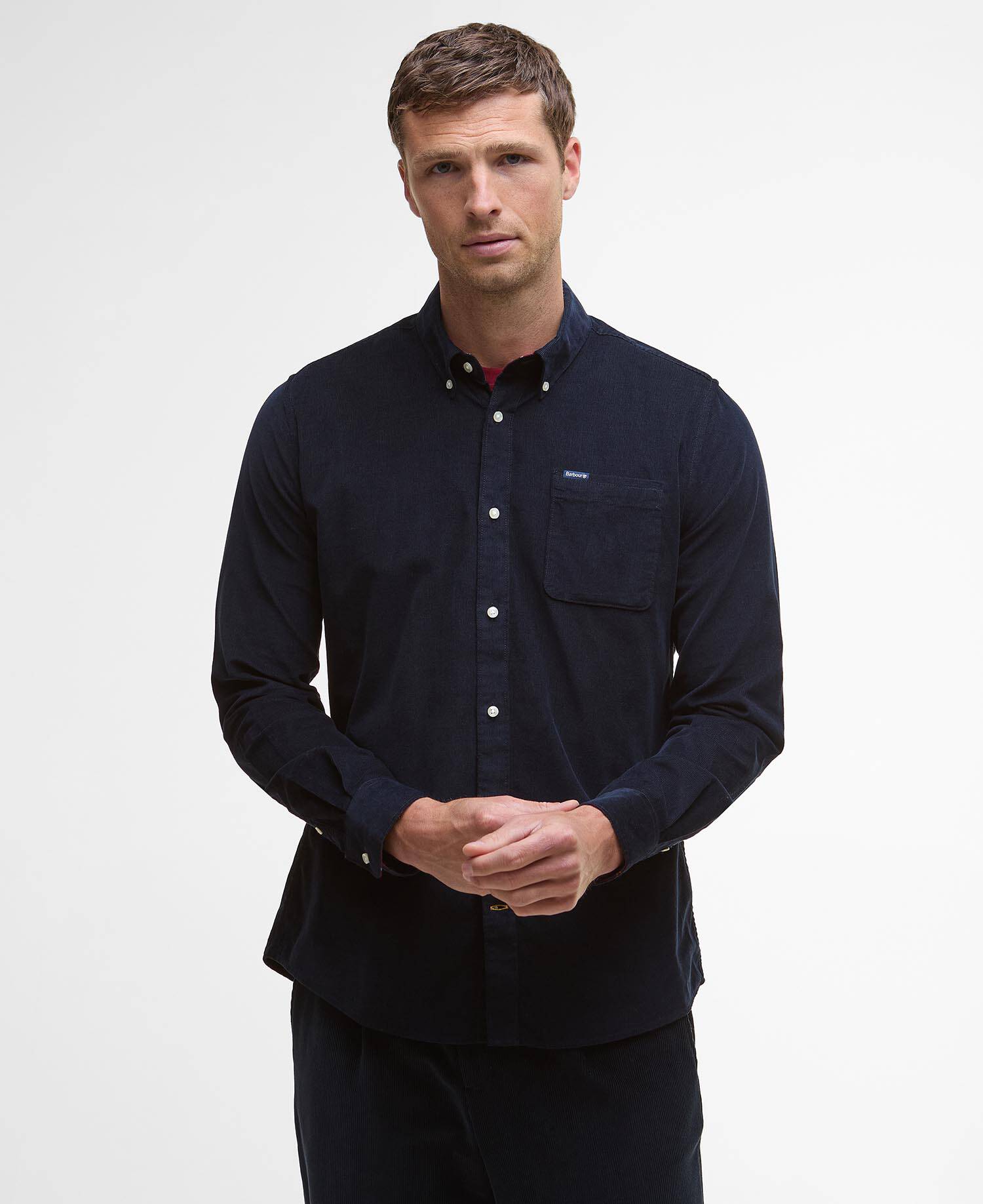 Barbour Ramsey Tailored Long-Sleeved Shirt - Navy/Red MSH5001MI32_01front