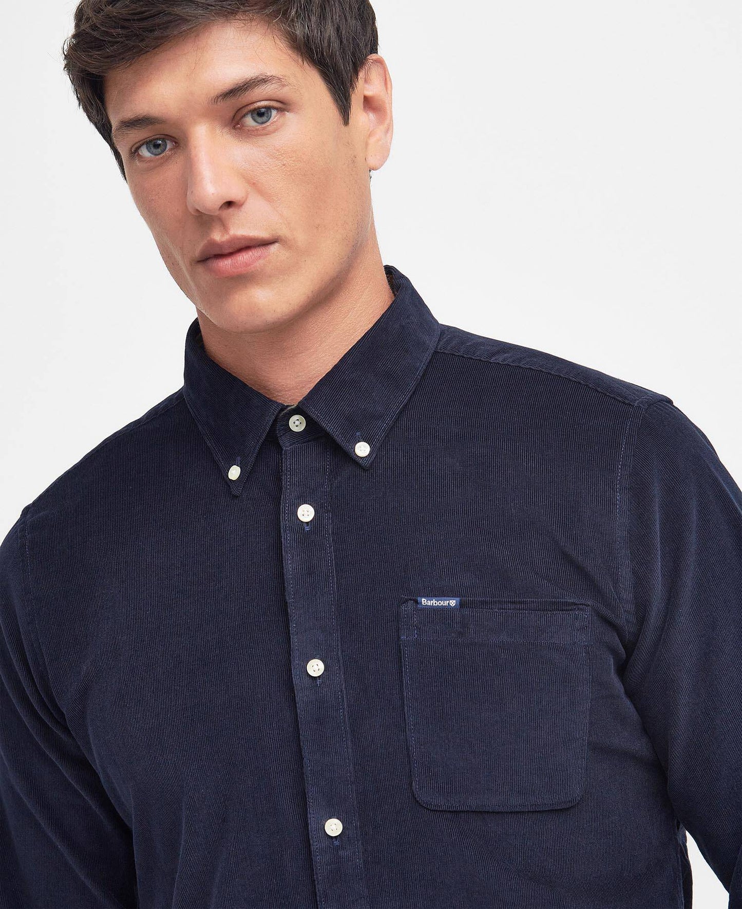 Barbour Ramsey Tailored Long-Sleeved Shirt - Classic Navy MSH5001NY91_05detaila