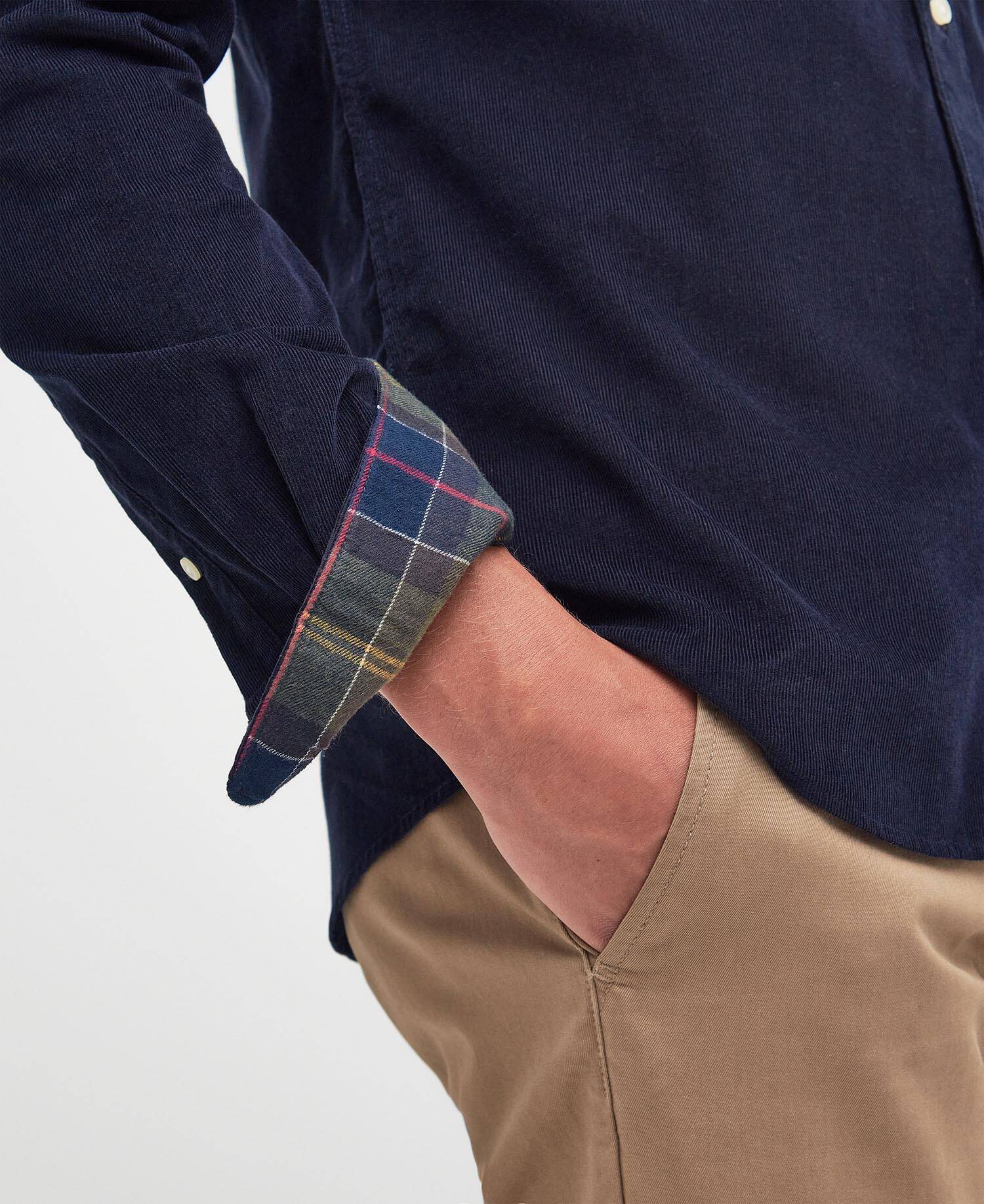 Barbour Ramsey Tailored Long-Sleeved Shirt - Classic Navy MSH5001NY91_05detailc