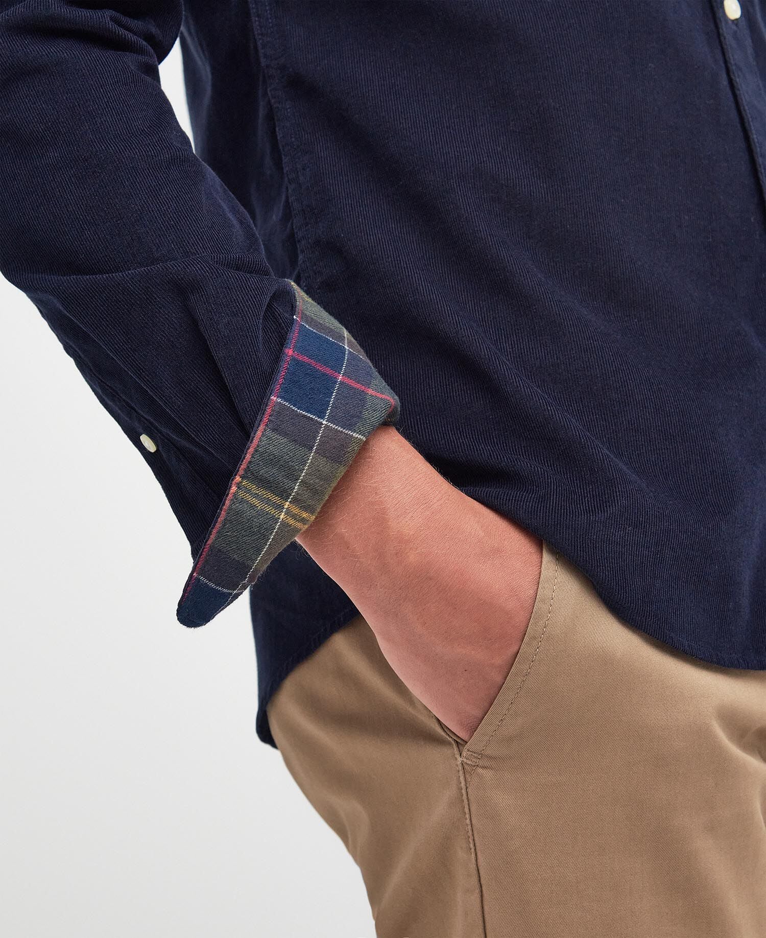 Barbour Ramsey Tailored Shirt Navy - detail
