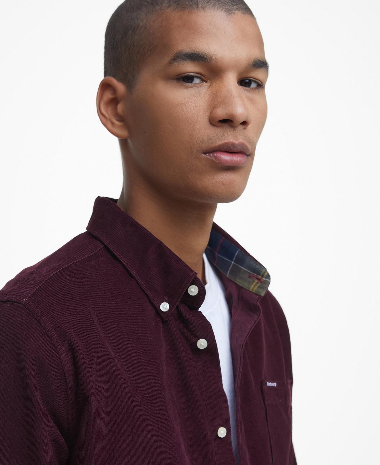Barbour Ramsey Tailored Shirt Winter Red - detail