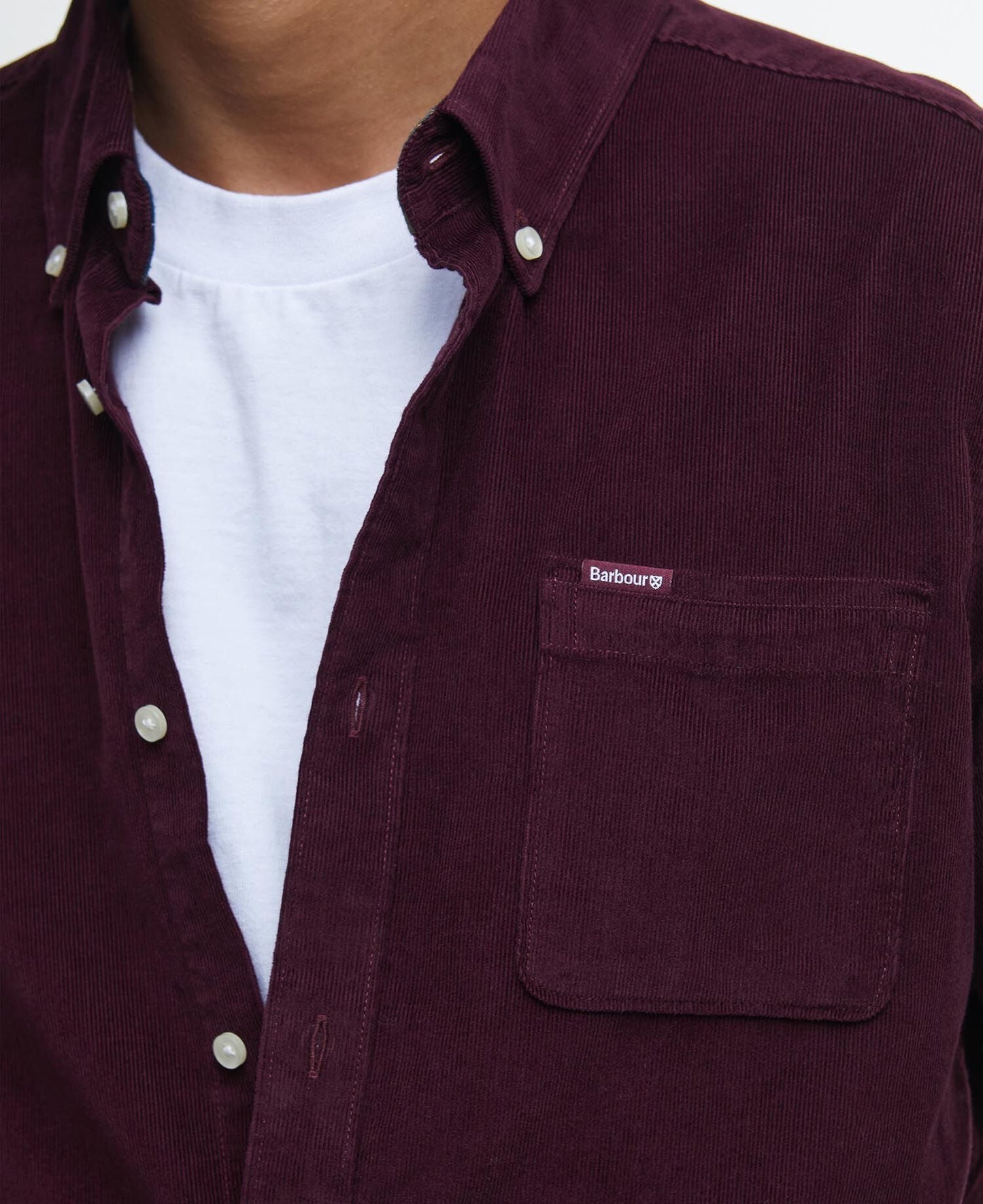 Barbour Ramsey Tailored Shirt Winter Red - detail