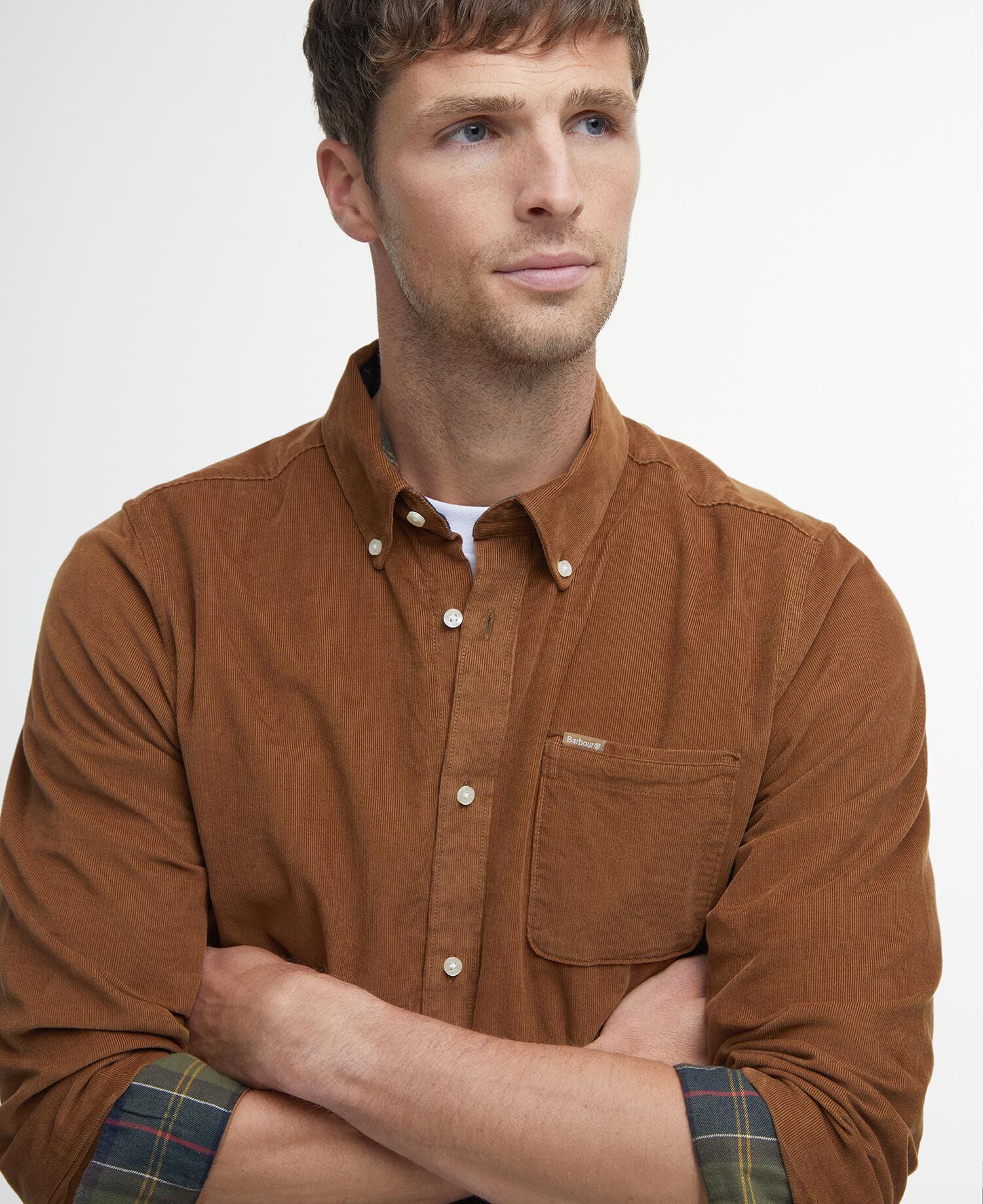 Barbour Ramsey Tailored Shirt Sandstone - detail