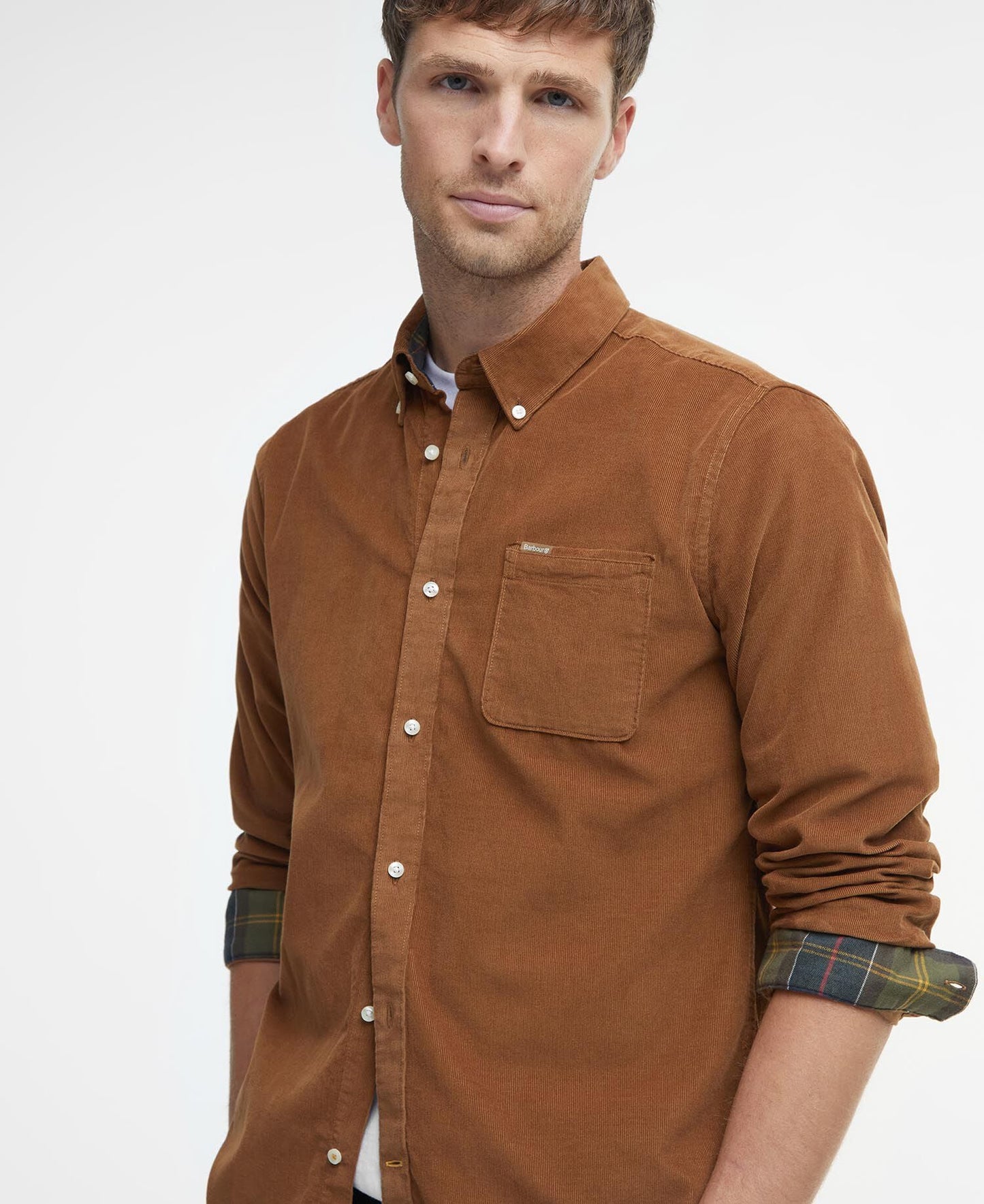 Barbour Ramsey Tailored Shirt Sandstone - detail