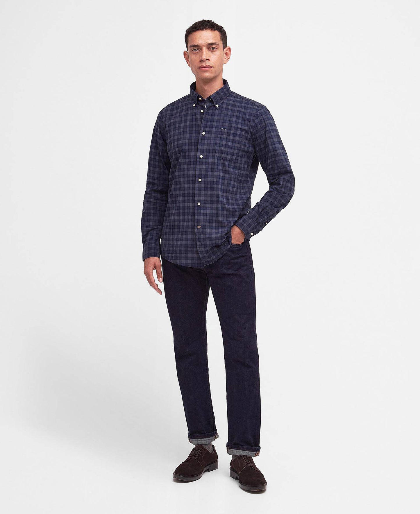 Barbour Lomond Tailored Long-Sleeved Shirt - Midnight Tartan MSH5023TN11_03getthelook