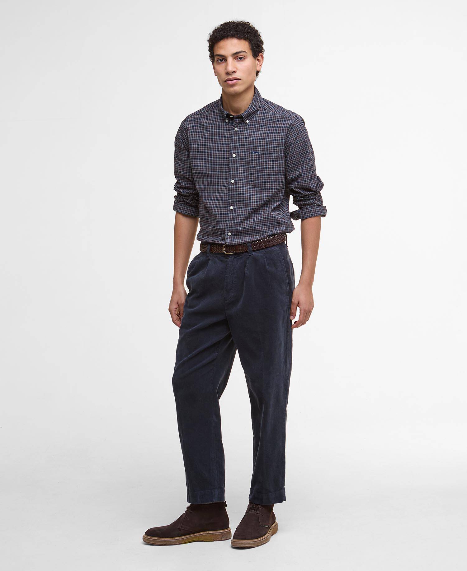 Barbour Lomond Tailored Long-Sleeved Shirt - Midnight Oak Tartan MSH5023TN38_03getthelook
