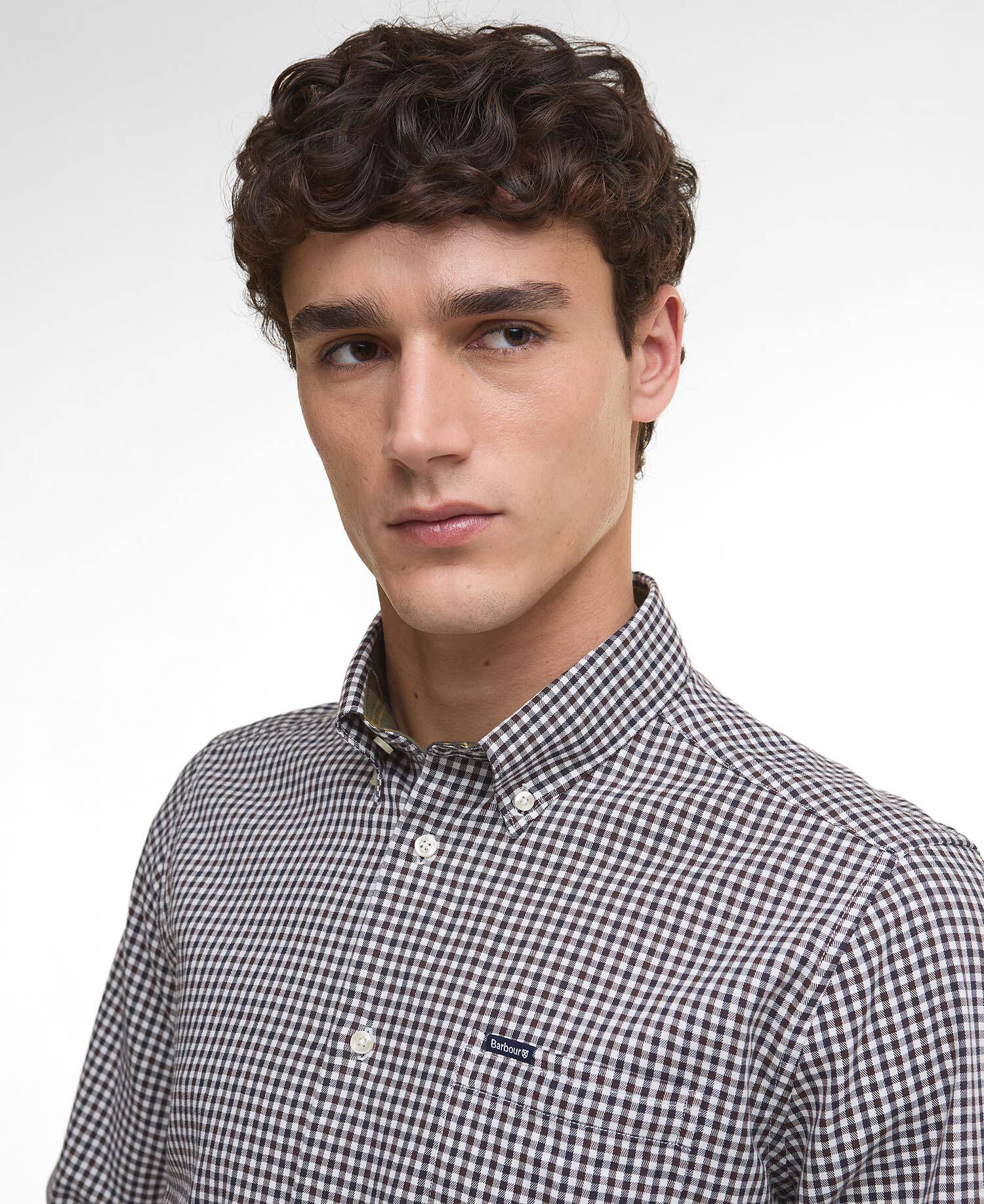 Barbour Padshaw Tailored Long-Sleeved Shirt - Dark Oak MSH5027BR17_05detaila