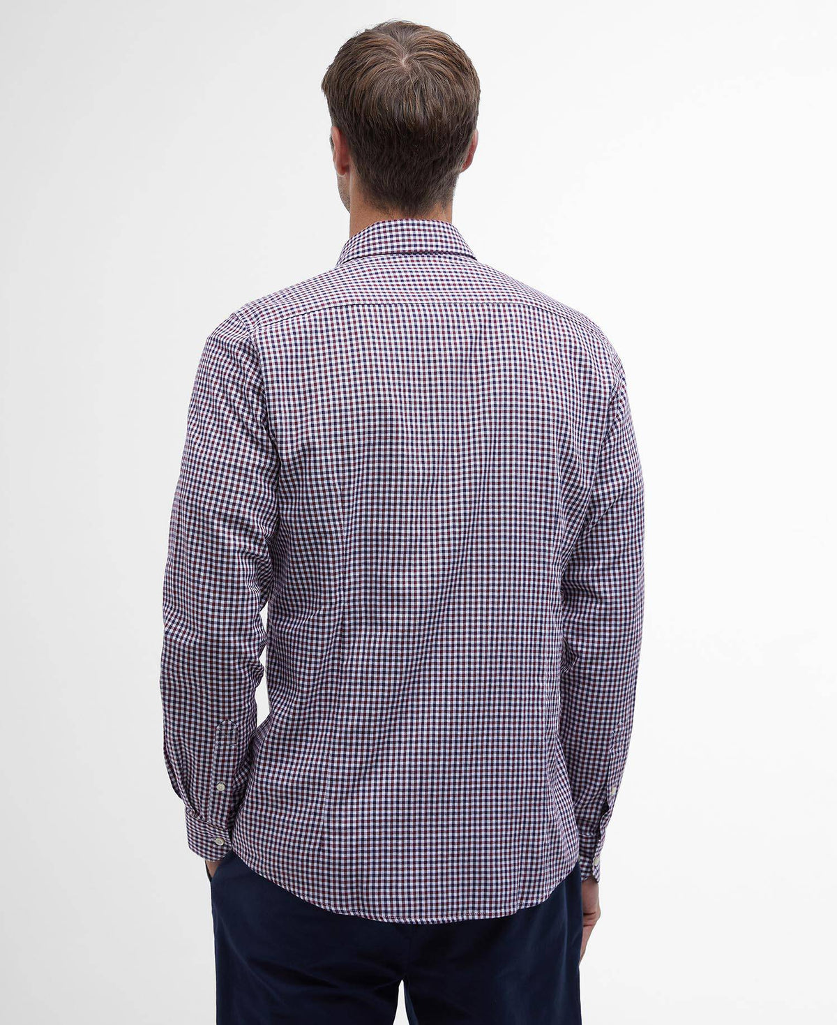 Barbour Padshaw Tailored Long-Sleeved Shirt in Red - back