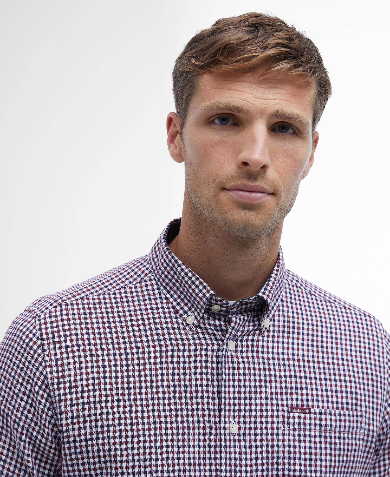 Barbour Padshaw Tailored Long-Sleeved Shirt - Rich Red MSH5027RE33_05detaila