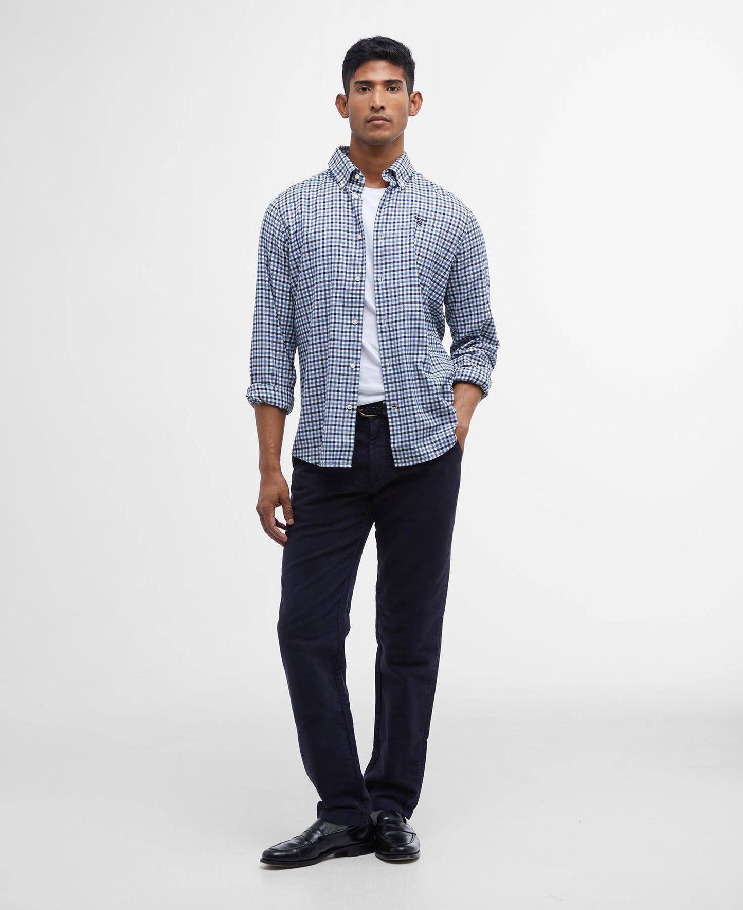 Barbour Finkle Tailored Long-Sleeved Shirt - Classic Navy MSH5242NY91_03getthelook