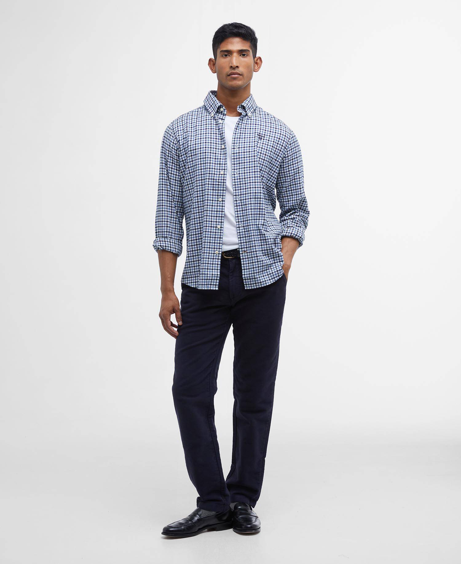 Barbour Finkle Tailored Long-Sleeved Shirt - Classic Navy MSH5242NY91_03getthelook