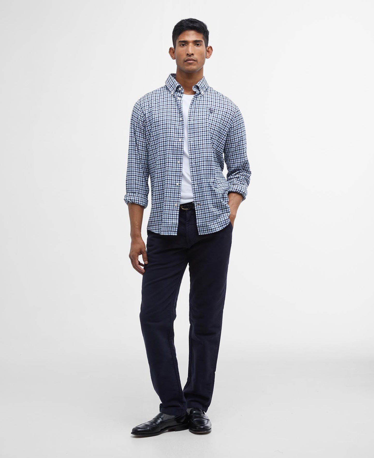 Barbour Finkle Tailored Shirt Navy - styled