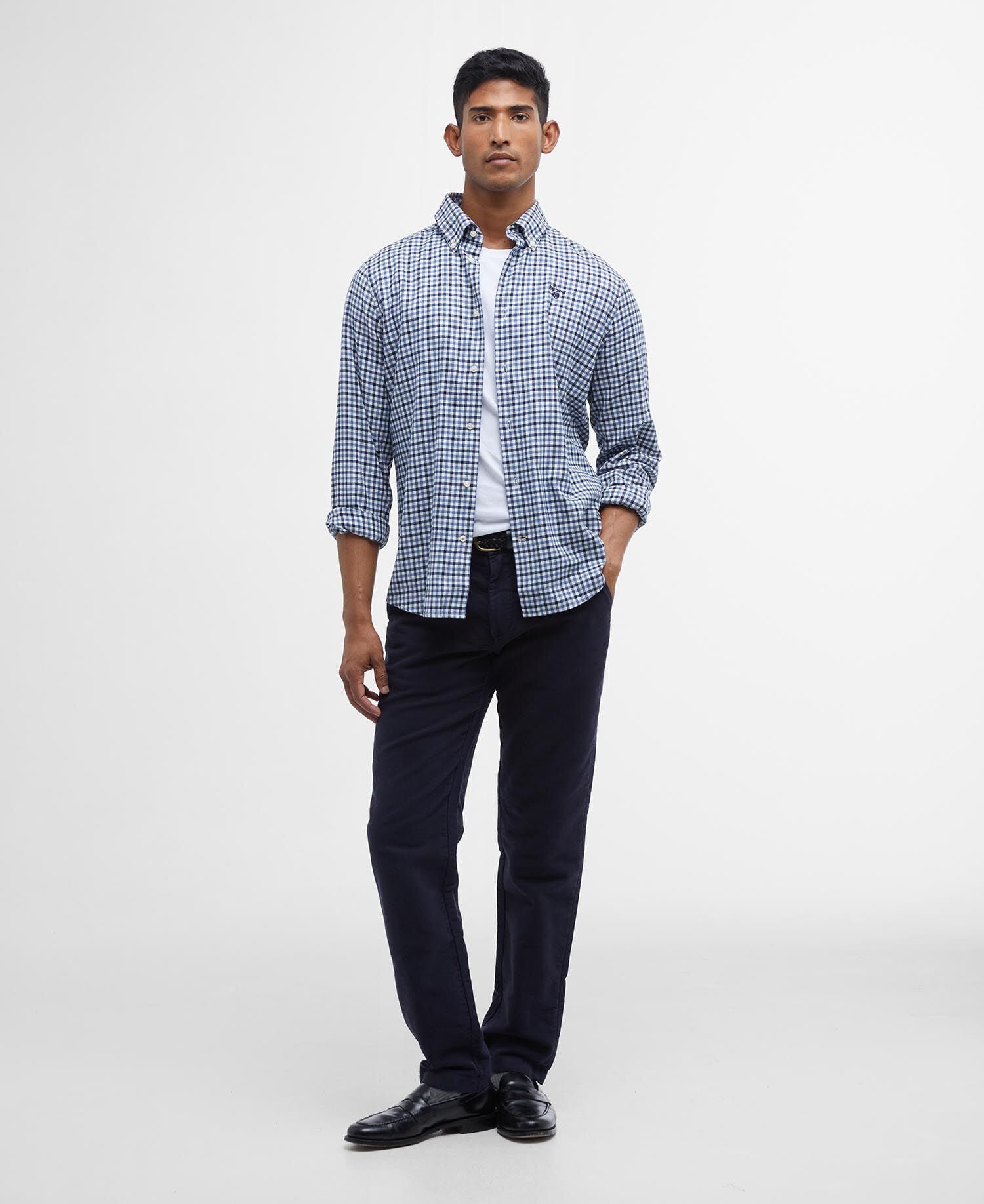 Barbour Finkle Tailored Shirt Navy - styled