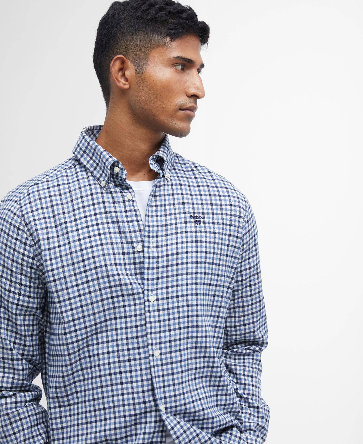 Barbour Finkle Tailored Long-Sleeved Shirt - Classic Navy MSH5242NY91_05detaila