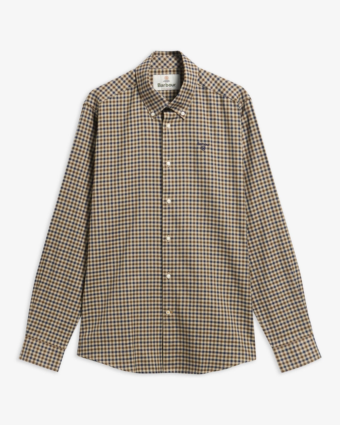 Barbour Finkle Tailored Shirt Dark Sand - flat