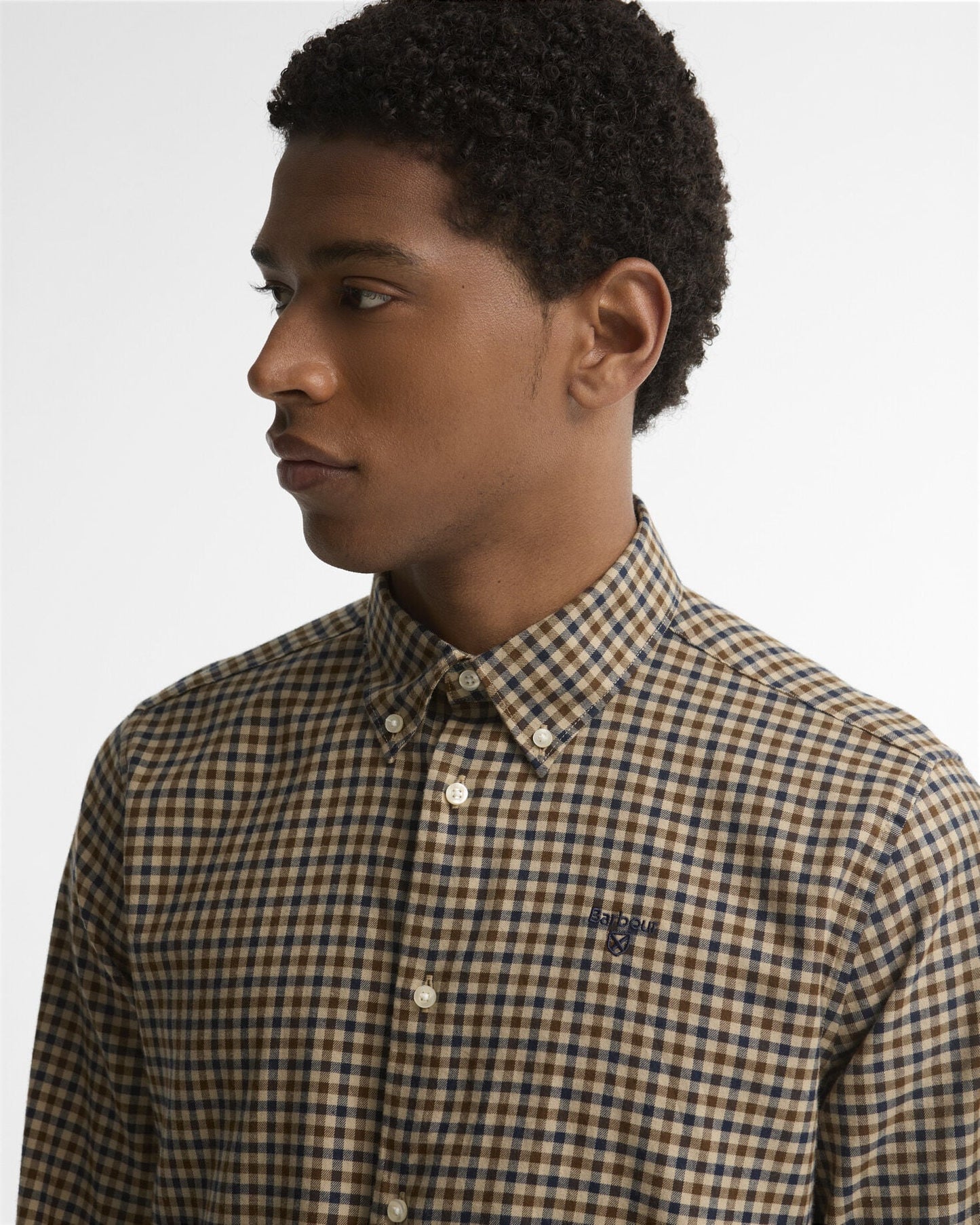 Barbour Finkle Tailored Shirt Dark Sand - detail